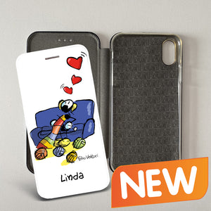 Cover artistica per Smartphone Personalizzata soggetto "Uncinetto" modello con apertura "a Libro"