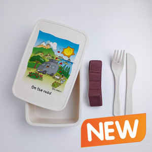 Scatola Porta Pranzo con Fascia Porta Posate Personalizzata soggetto "Van"