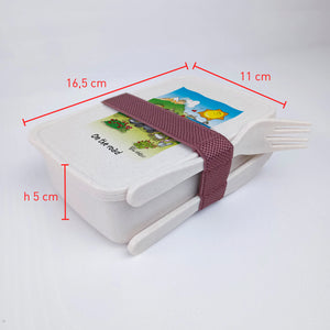 Scatola Porta Pranzo con Fascia Porta Posate Personalizzata soggetto "Van"