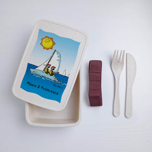 Scatola Porta Pranzo con Fascia Porta Posate Personalizzata soggetto "Vela"