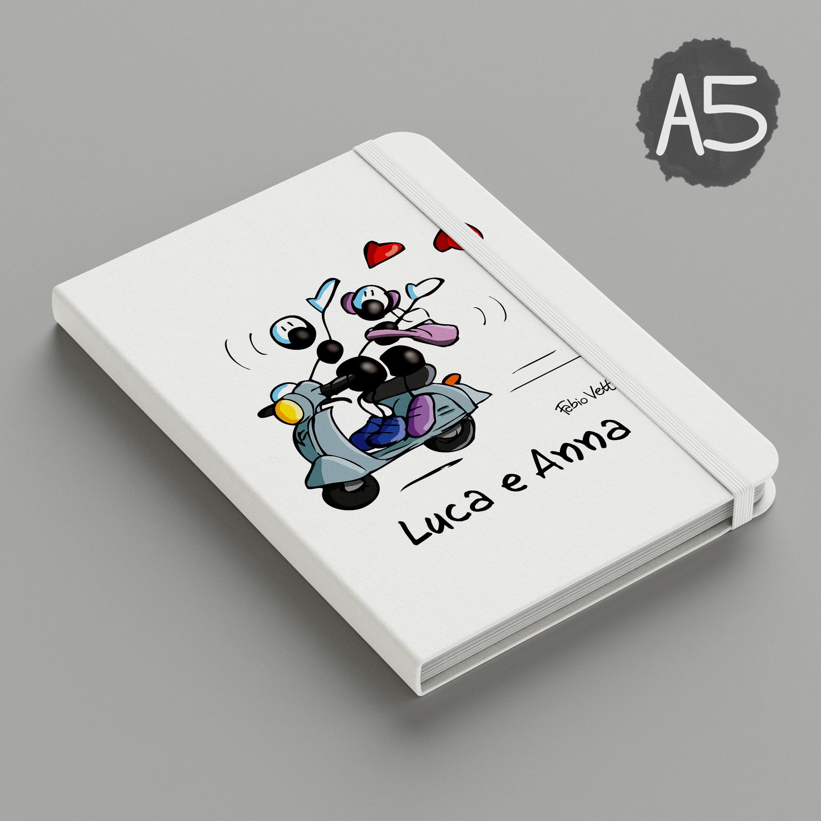 Personalized notebook with "Vespa" theme
