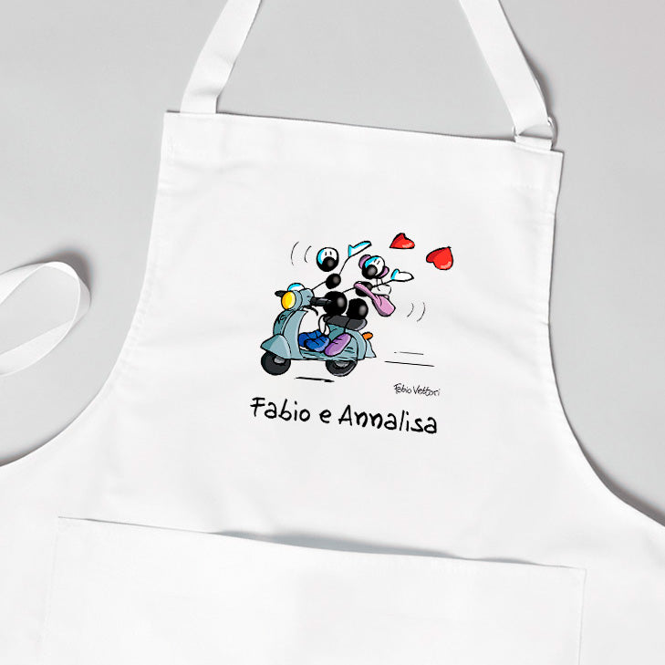 Grembiule bianco Personalizzato "Cuoco" con tasca e fibbia regolabile Grembiule bianco Personalizzato "Cuoco" con tasca e fibbia regolabile