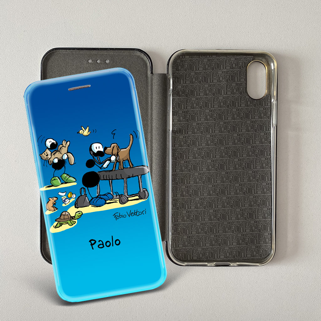 Artistic cover for Smartphone Personalized "Police" subject, model with "book" opening