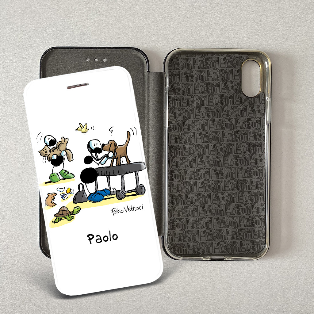 Artistic cover for Smartphone Personalized "Police" subject, model with "book" opening