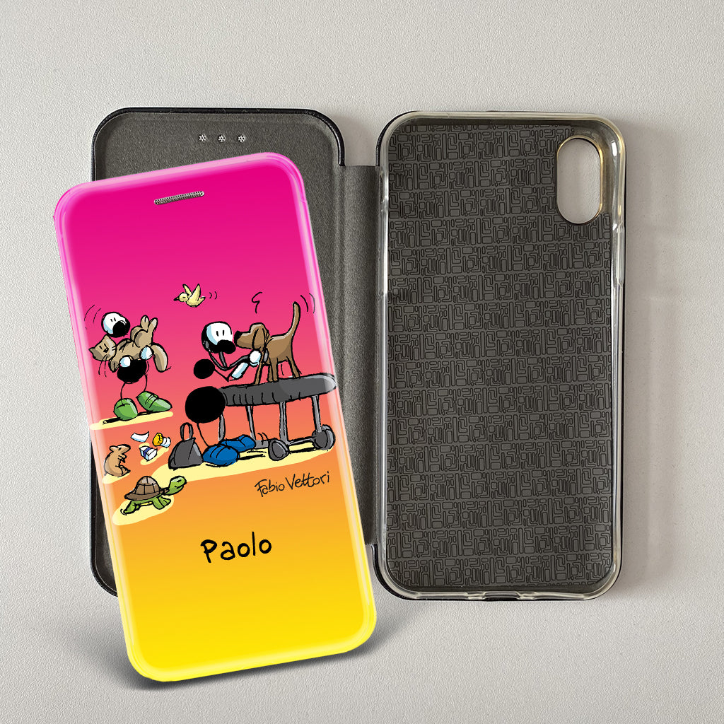 Artistic cover for Smartphone Personalized "Police" subject, model with "book" opening