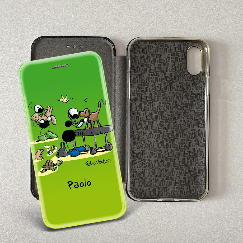 Artistic cover for Smartphone Personalized "Police" subject, model with "book" opening