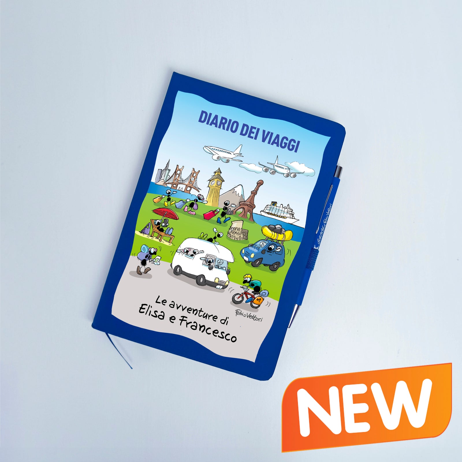 Quaderno A5 Personalizzabile con penna soggetto "Diario dei Viaggi"