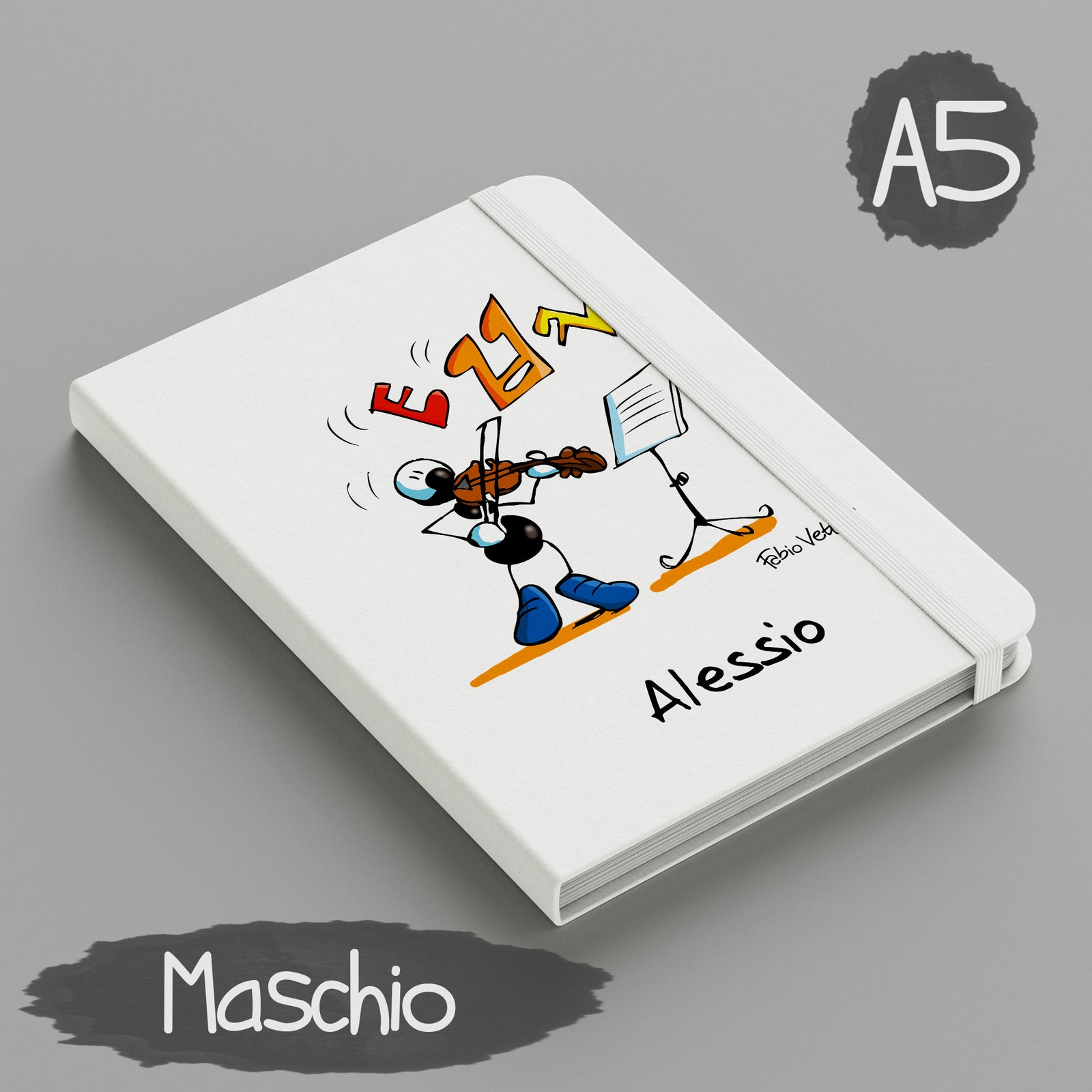 Personalized notebook with "Violinist" theme