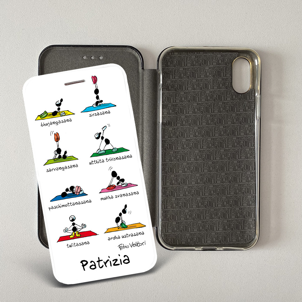 Cover artistica per Smartphone Personalizzata soggetto "Yoga" modello con apertura "a Libro"