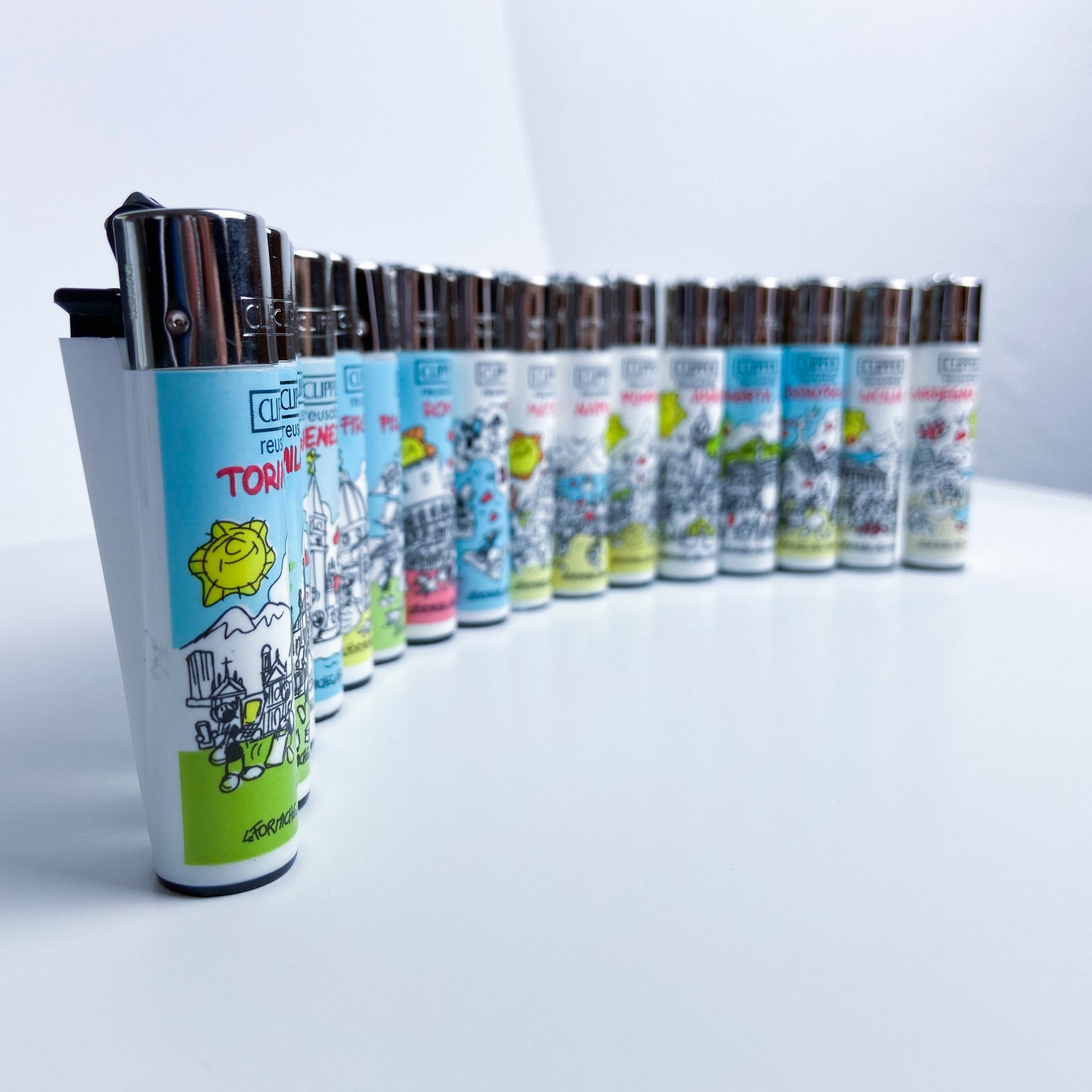 CLIPPER lighter limited series cities of Italy by Fabio Vettori "Complete collection"