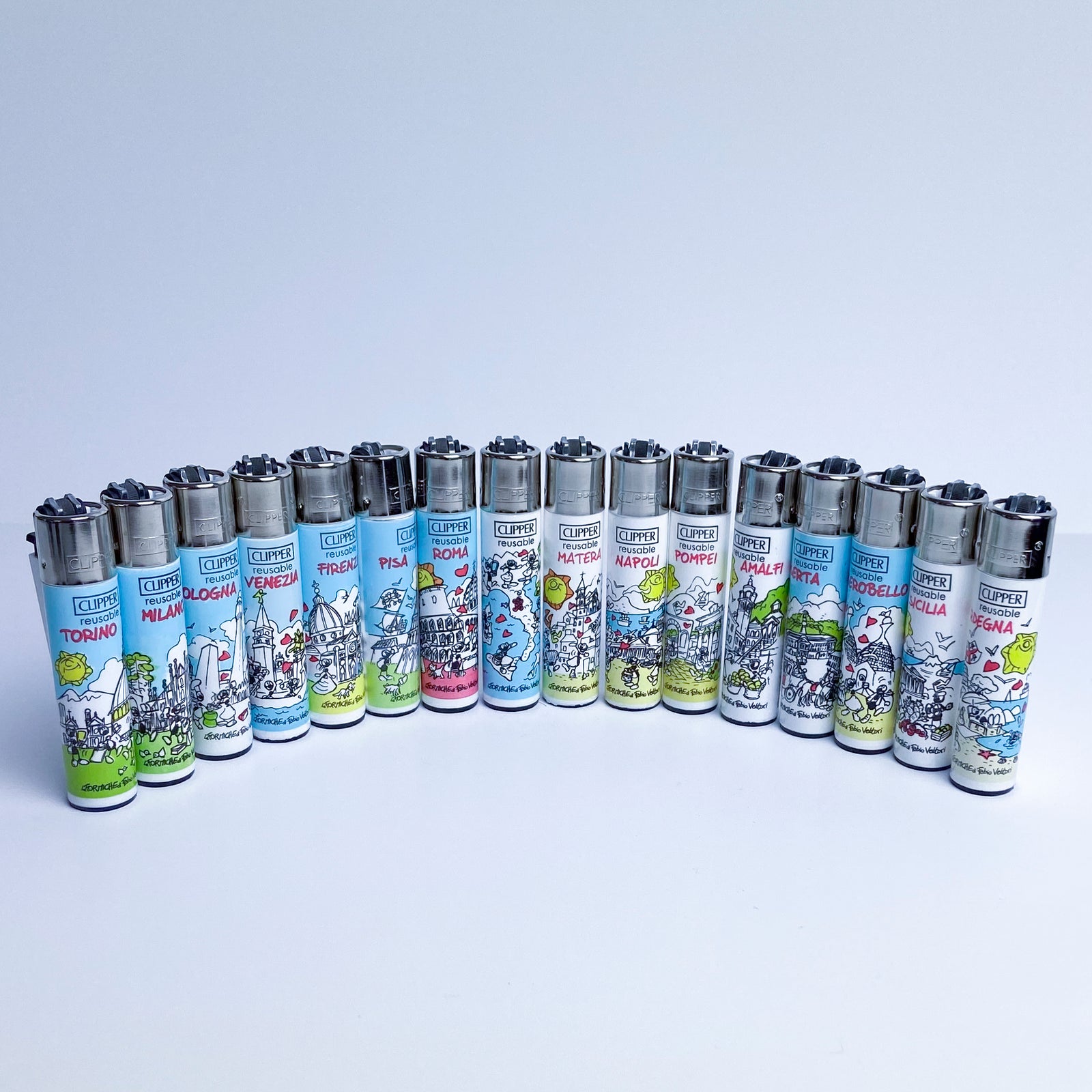 CLIPPER lighter limited series cities of Italy by Fabio Vettori "Complete collection"