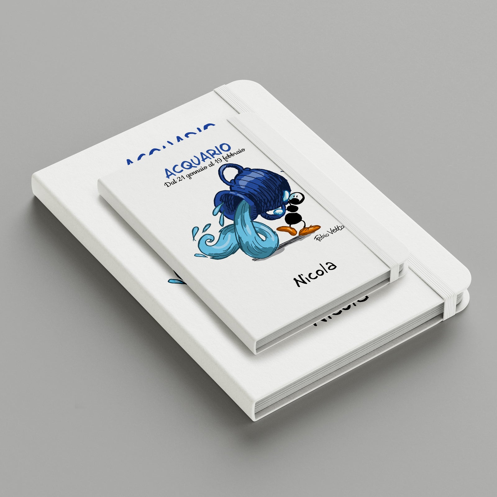 Personalized notebook with the subject "Zodiac - Aquarius"