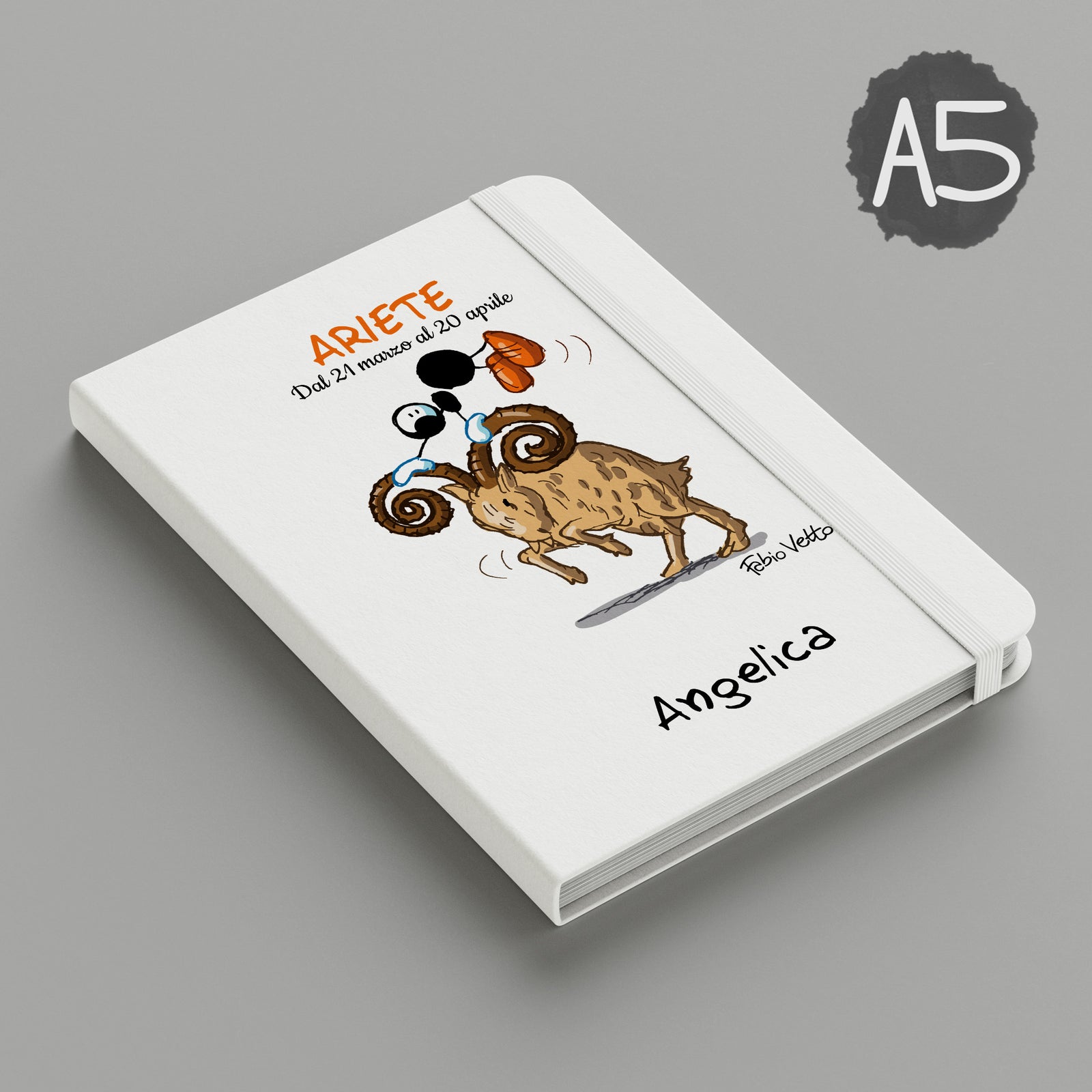 Personalized notebook with the subject "Zodiac - Aries"