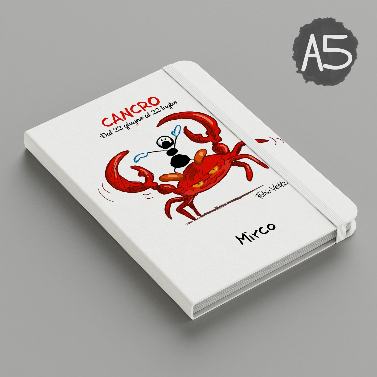 Personalized notebook with the subject "Zodiac - Cancer"