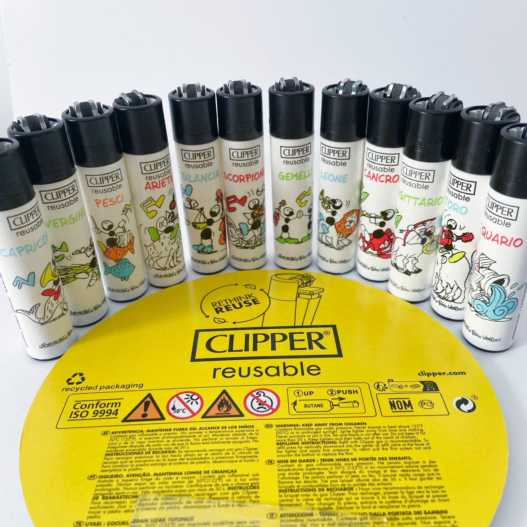 Accendino CLIPPER serie limitata Zodiaco by Fabio Vettori Soggetto "Toro"