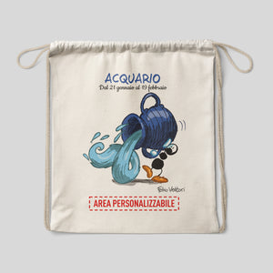 Personalized cotton backpack bag with "Zodiac" theme