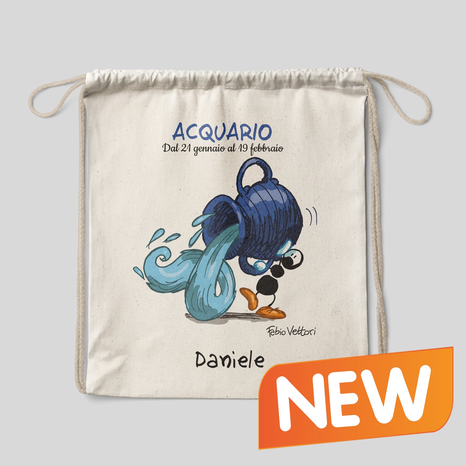 Personalized cotton backpack bag with "Zodiac" theme