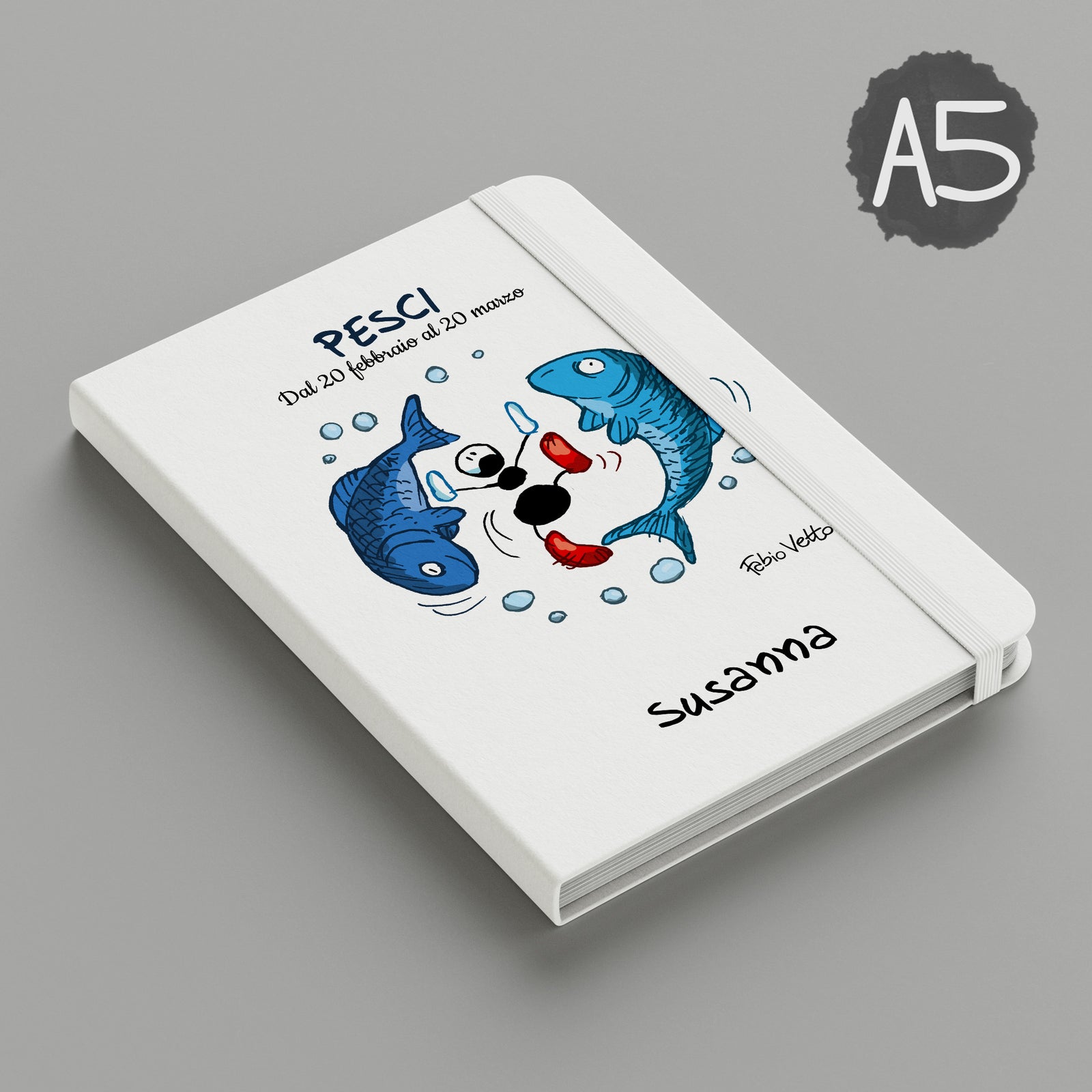 Personalized notebook with the subject "Zodiac - Pisces"