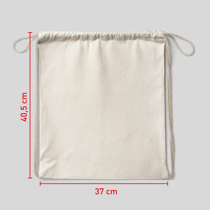 Personalized cotton backpack bag with "Triathlon" design