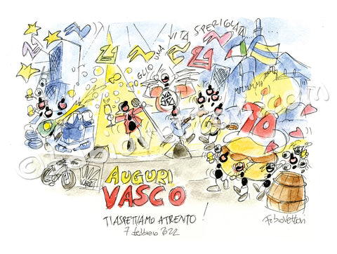 Disegno originale "Auguri Vasco"