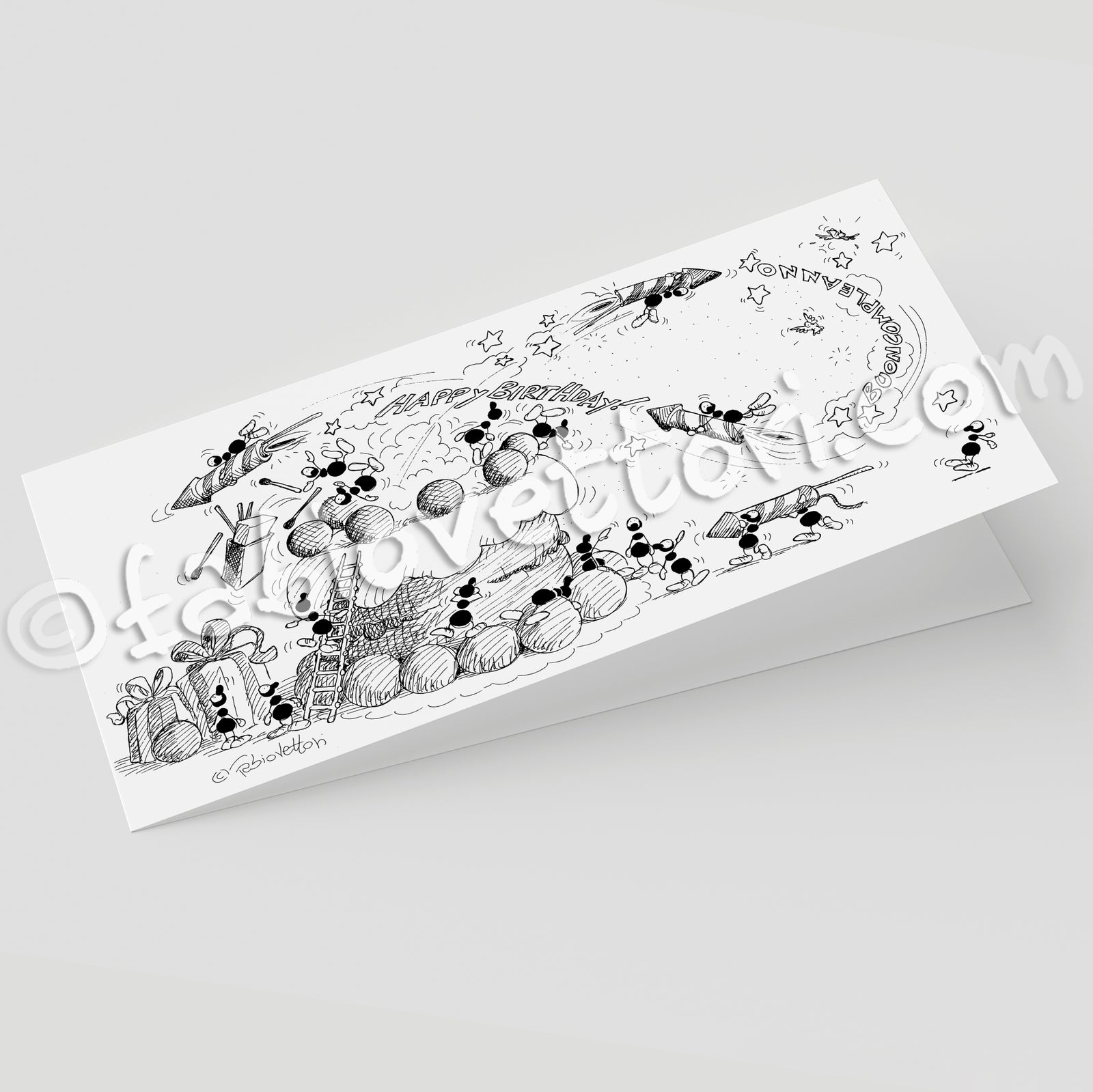 B/W Birthday Card (32A)