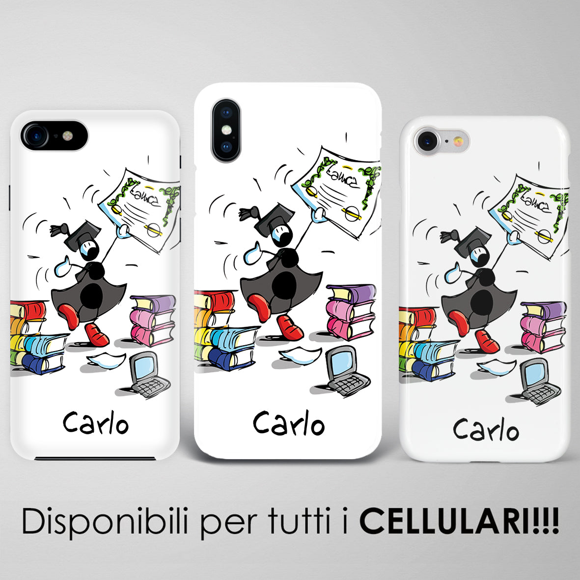 Cover artistica per Smartphone Personalizzata Laurea (Maschio)