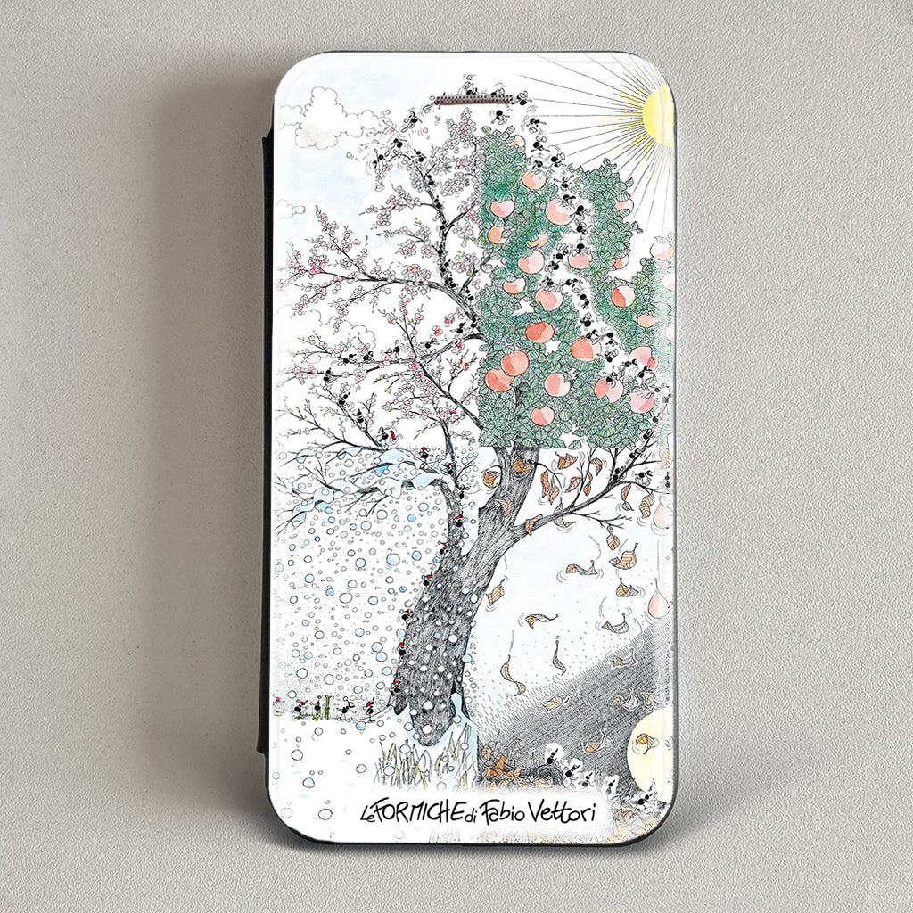 Cover artistica per Smartphone soggetto "4 stagioni" modello con apertura "a Libro"