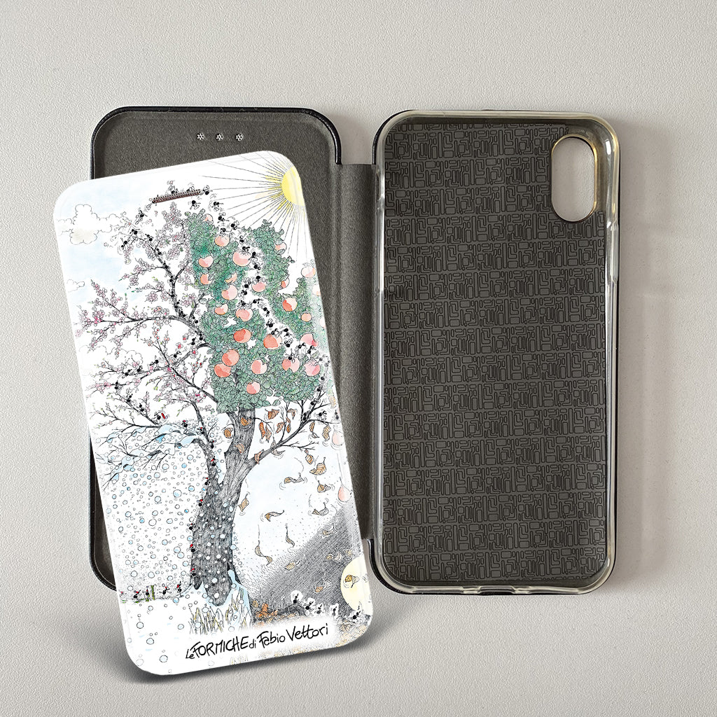 Cover artistica per Smartphone soggetto "4 stagioni" modello con apertura "a Libro"