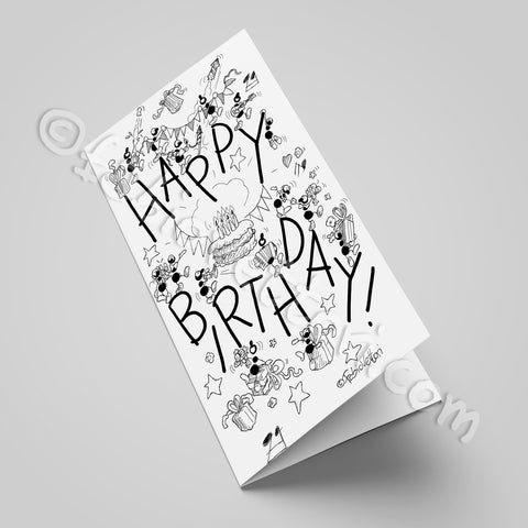Biglietto Compleanno B/N (59A)