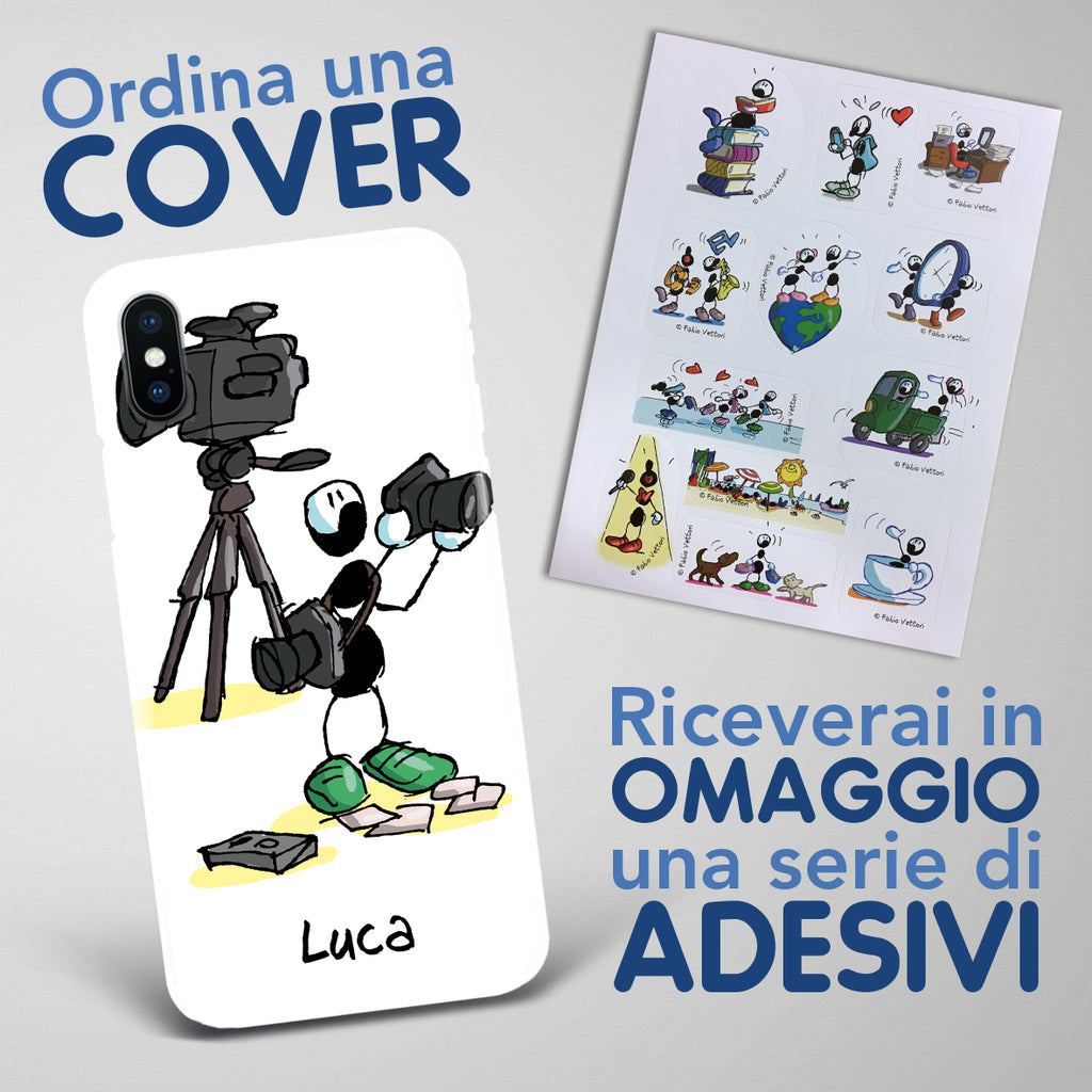 Cover artistica per Smartphone Personalizzata Fotografo (Maschio)