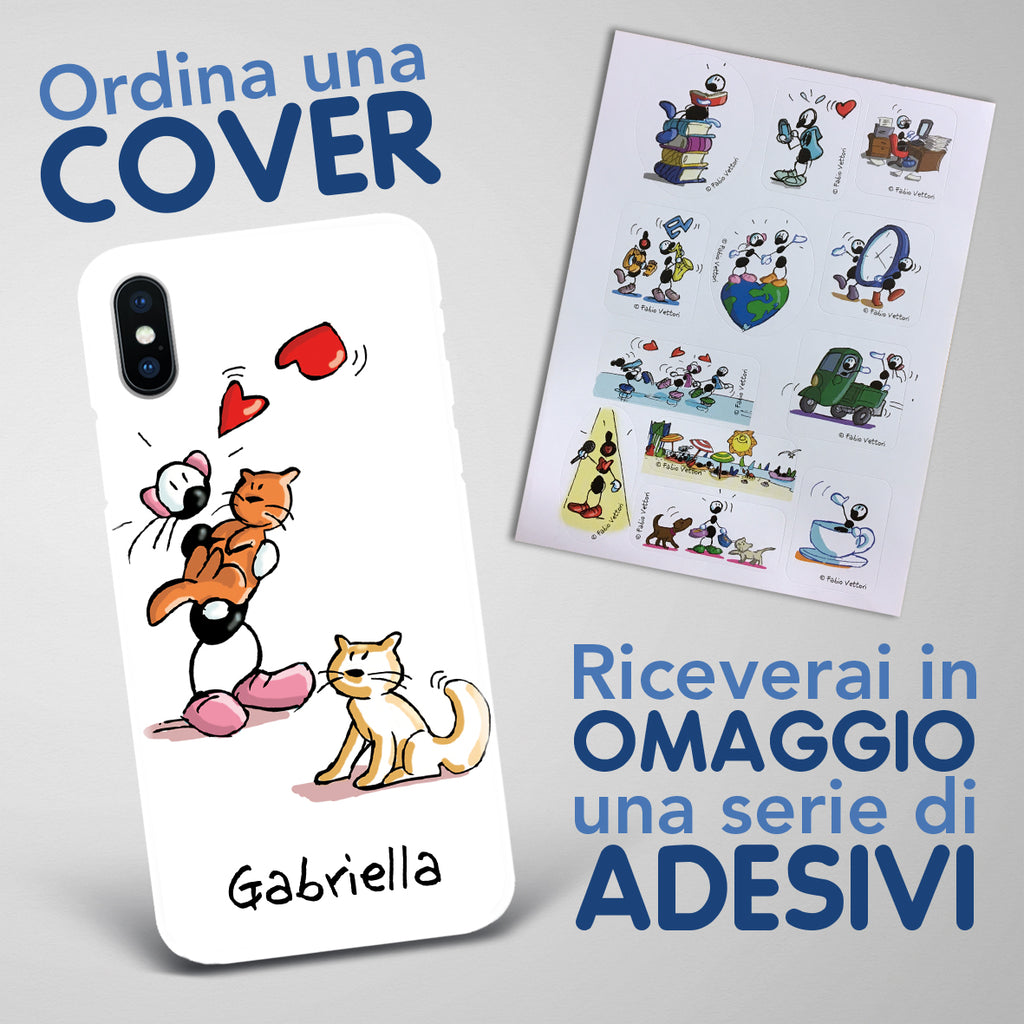 Cover artistica per Smartphone Personalizzata Gatti