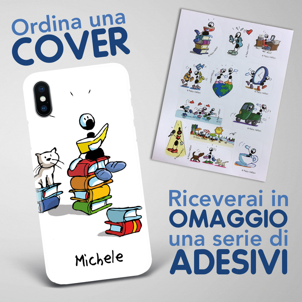 Cover artistica per Smartphone Personalizzata Libri (Maschio)