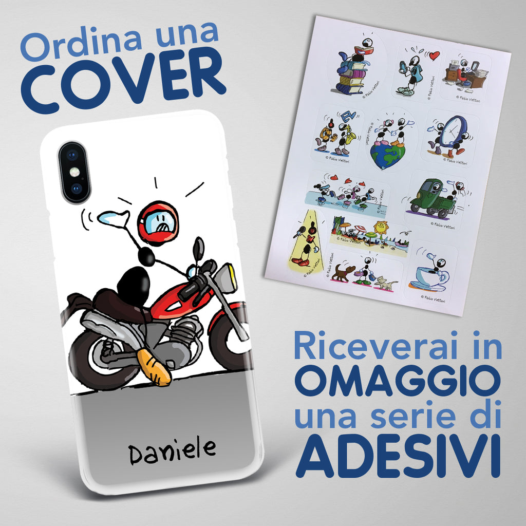 Cover artistica per Smartphone Personalizzata Motociclista
