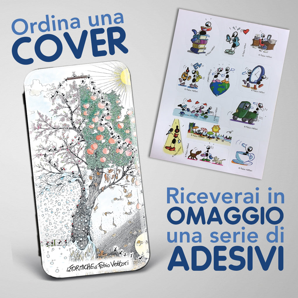 Cover artistica per Smartphone soggetto "4 stagioni" modello con apertura "a Libro"