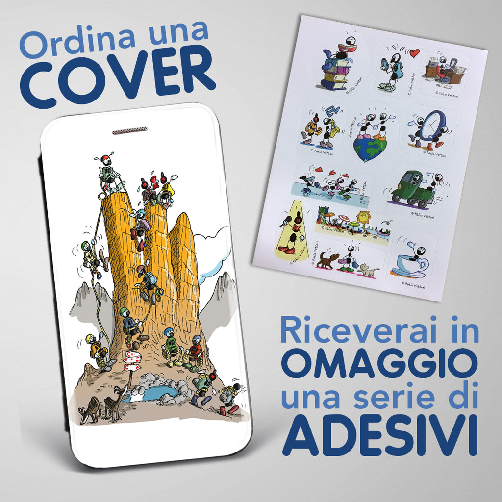 Cover artistica per Smartphone soggetto "Arrampicata" modello con apertura "a Libro"