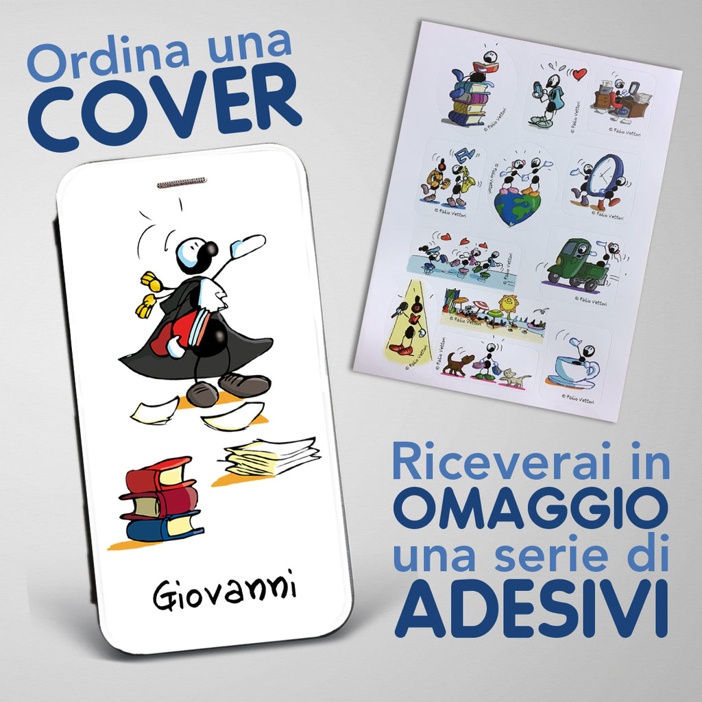 Cover artistica per Smartphone Personalizzata soggetto "Avvocato (Maschio)" modello con apertura "a Libro"