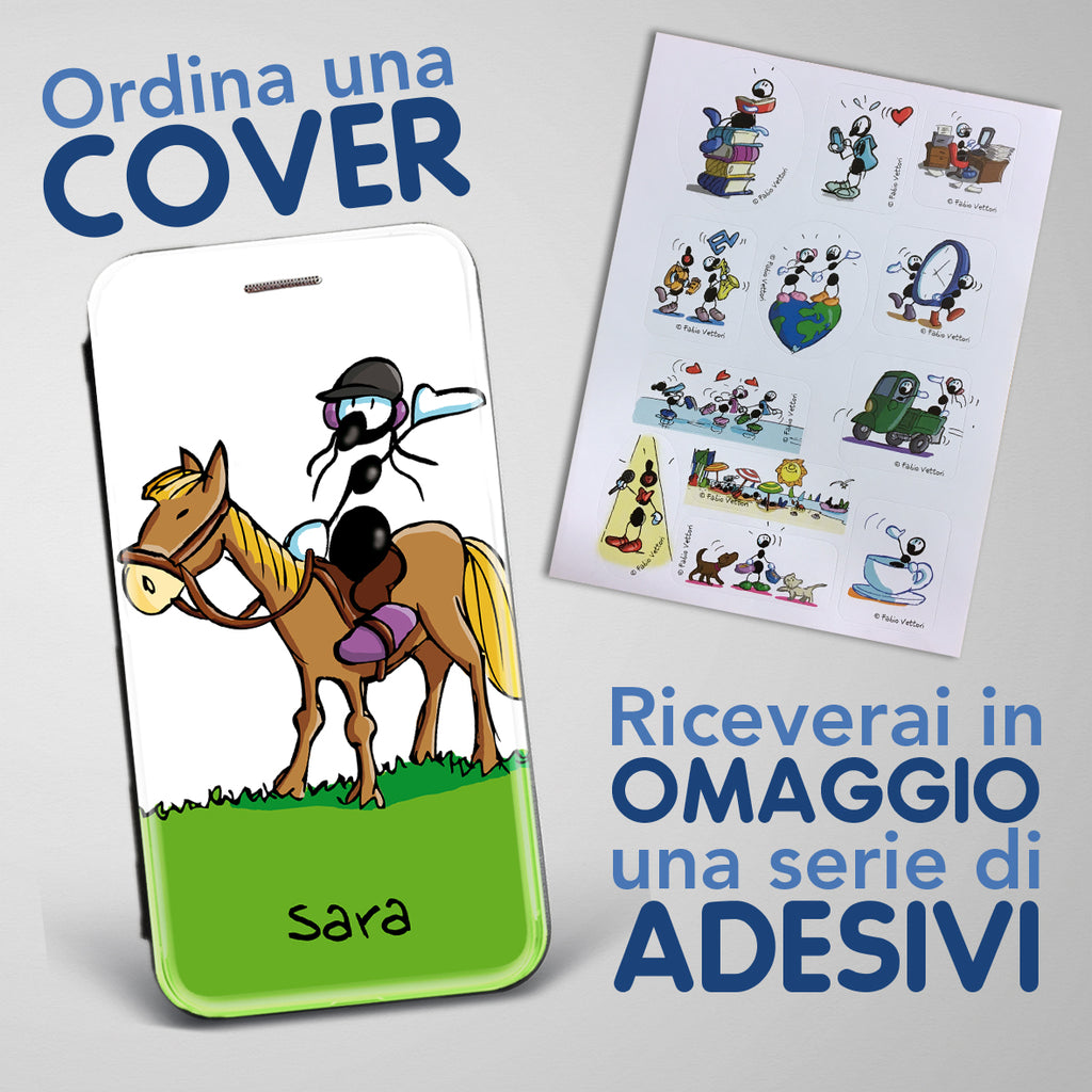 Cover artistica per Smartphone Personalizzata soggetto "Cavallo (Femmina)" modello con apertura "a Libro"