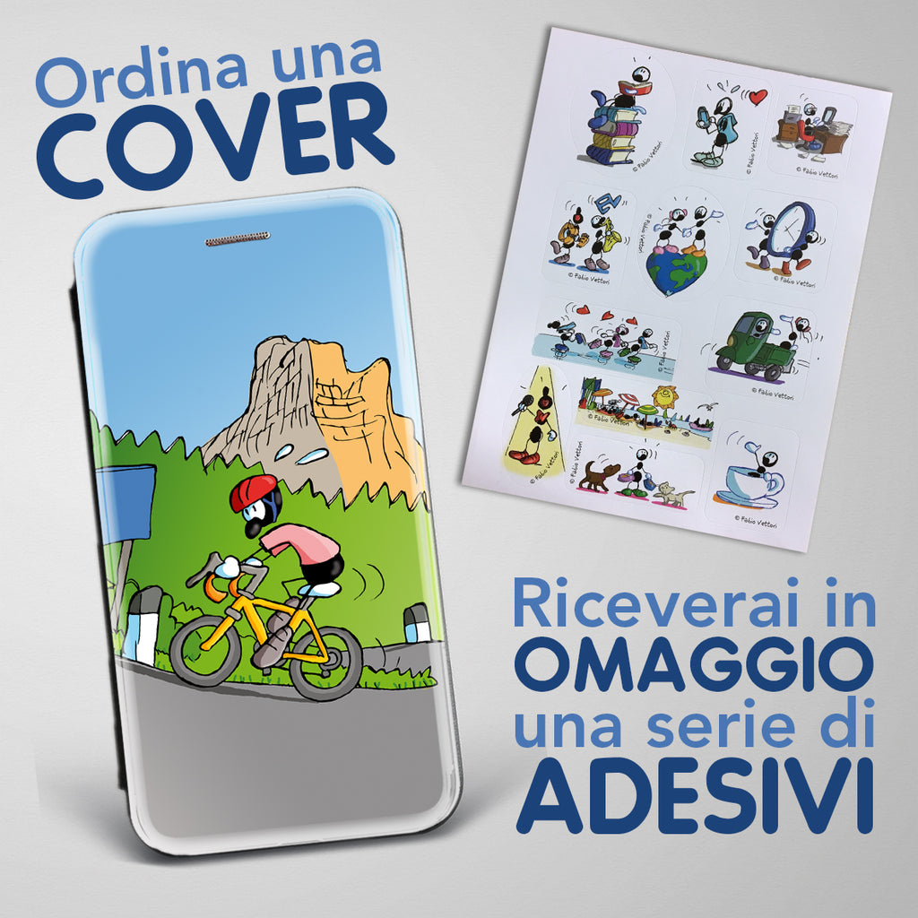Cover artistica per Smartphone soggetto "Ciclismo" modello con apertura "a Libro"