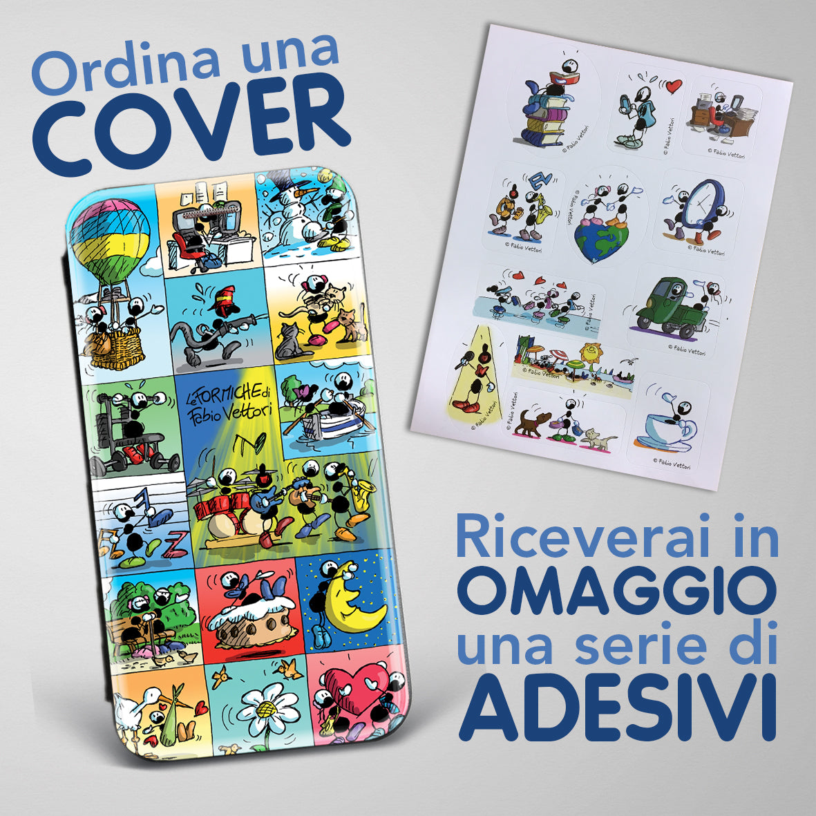 Artistic cover for Smartphone subject "Blue fun" model with "Book" opening