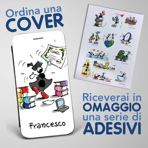 Cover artistica per Smartphone Personalizzata soggetto "Laurea (Maschio)" modello con apertura "a Libro"