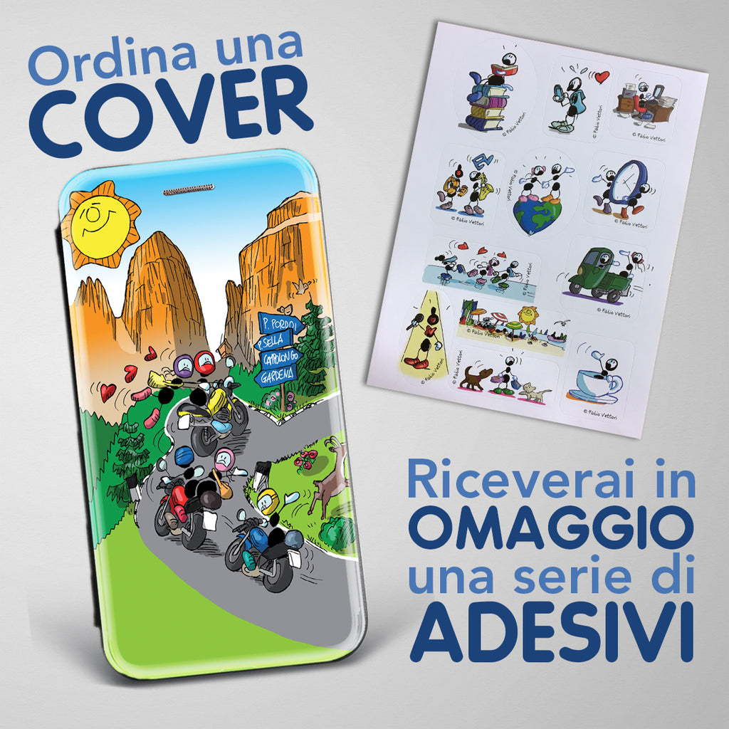 Cover artistica per Smartphone soggetto "Only for bikers" modello con apertura "a Libro"