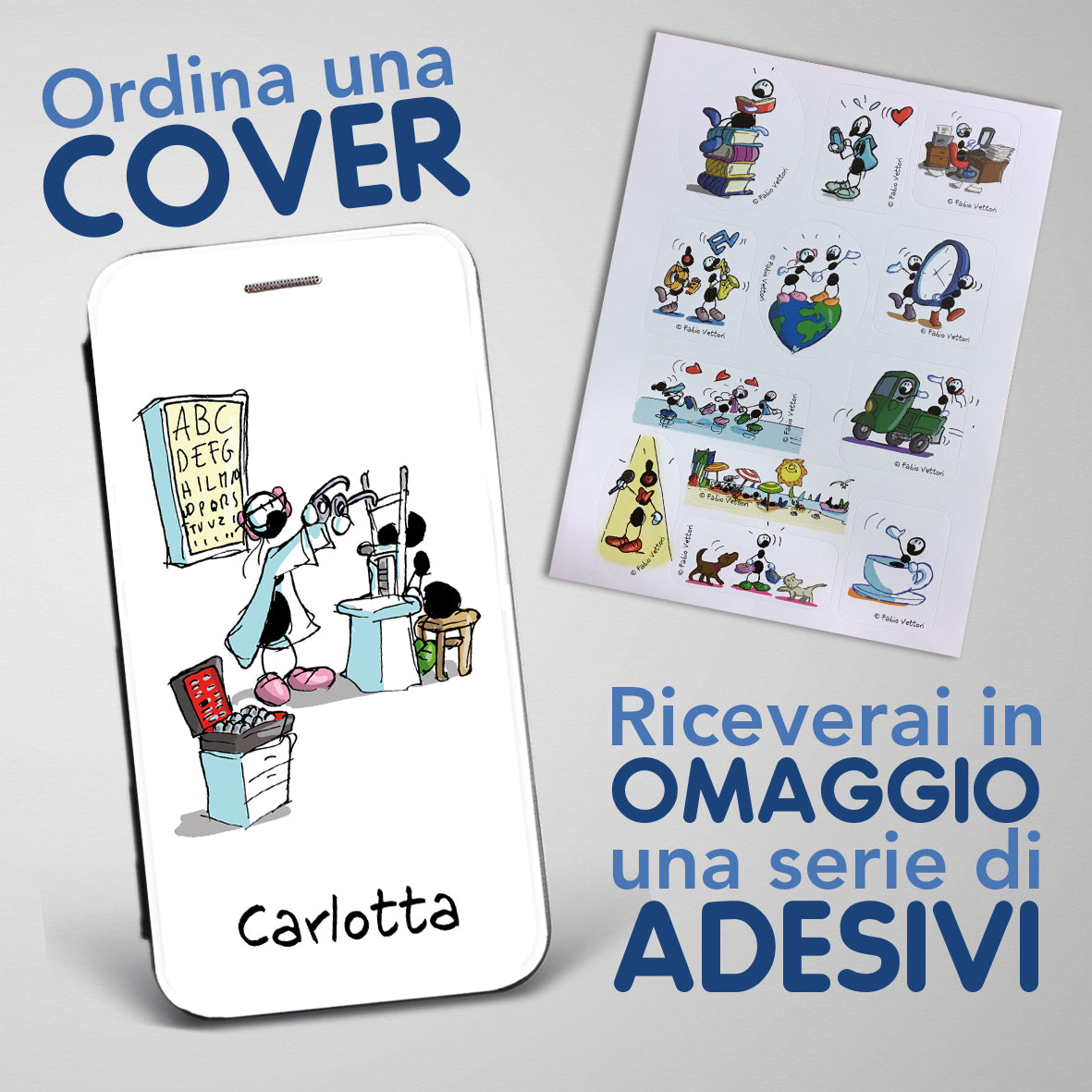 Customized artistic cover for Smartphone subject "Optician (Female)" model with "Book" opening