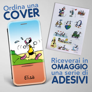Customized artistic cover for Smartphone subject "Female Runner" model with "Book" opening