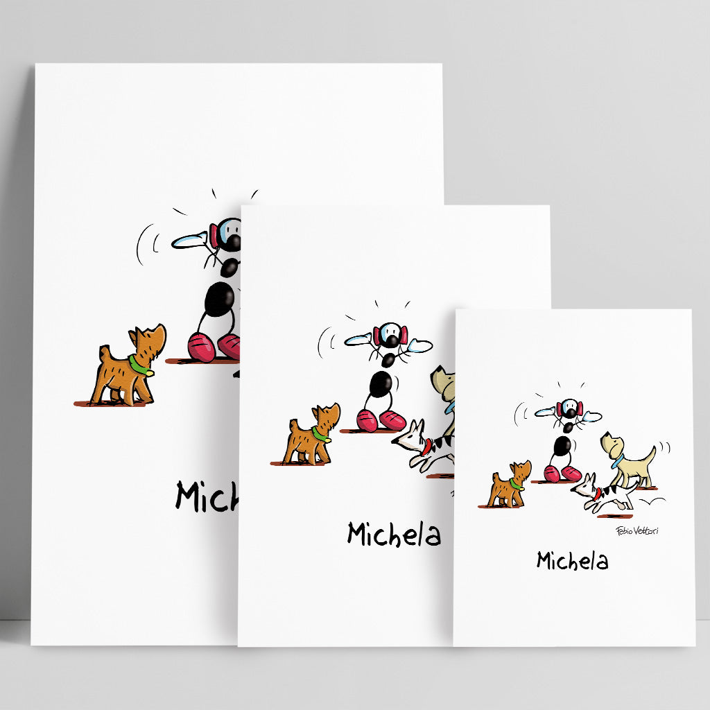 Personalized poster print with "Dogs" theme