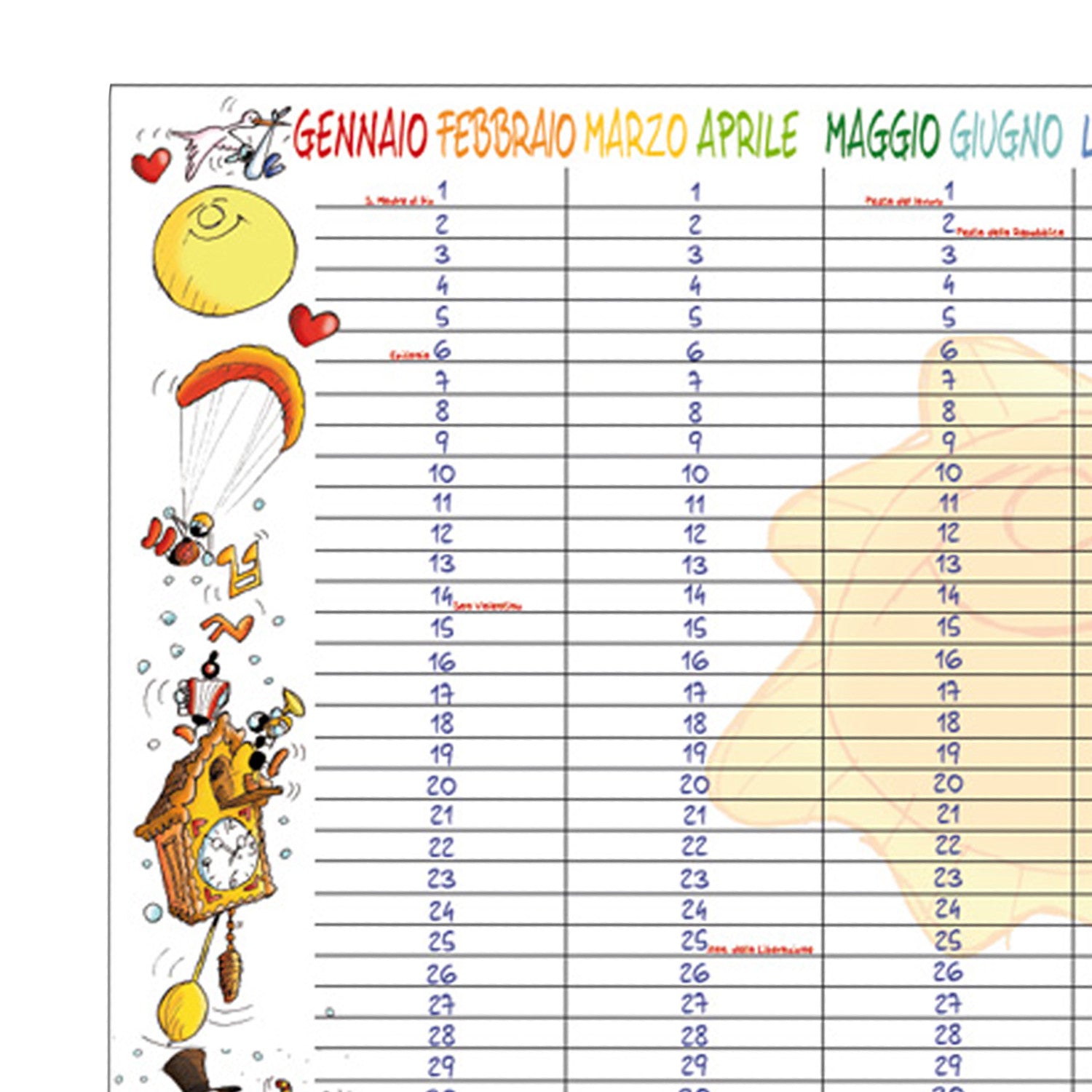 Calendar "Important Dates" - Perpetual Calendar 35x50 cm