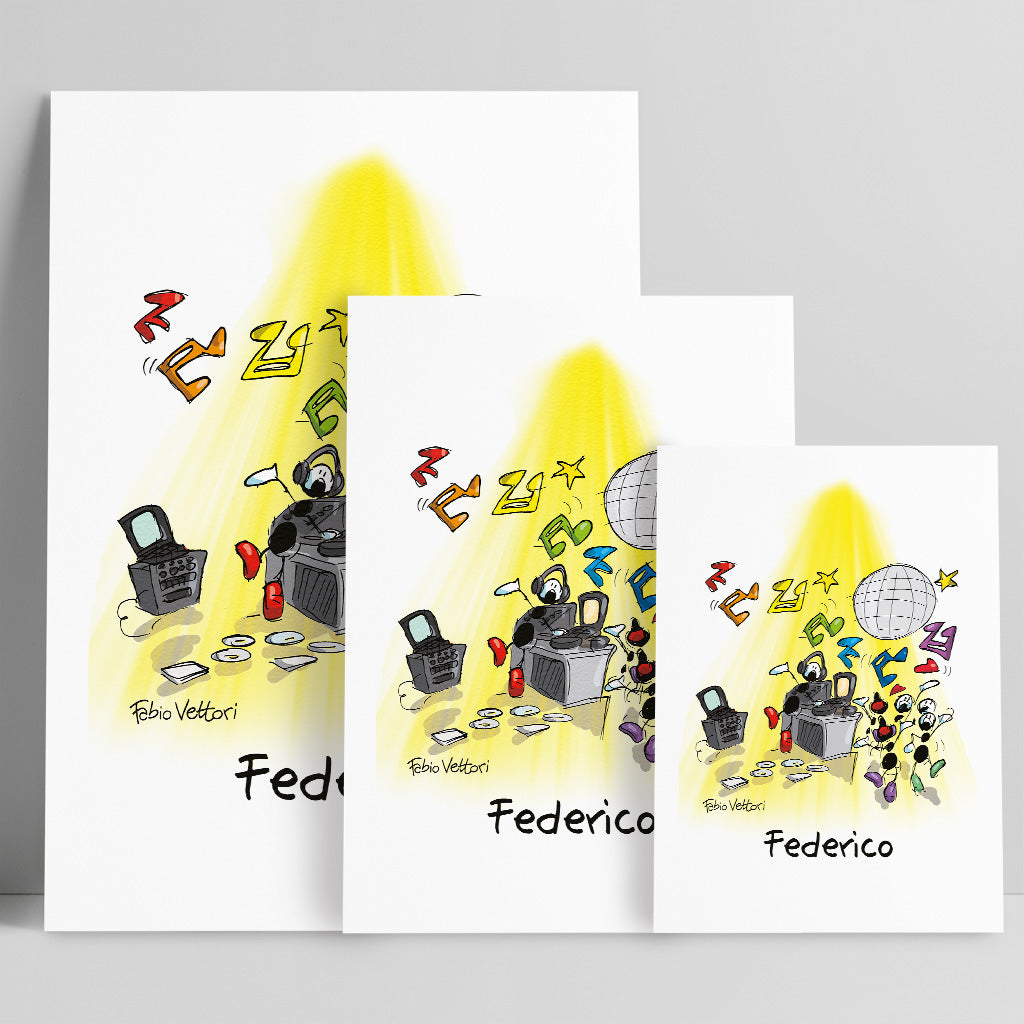 Personalized poster print with "Dj" theme