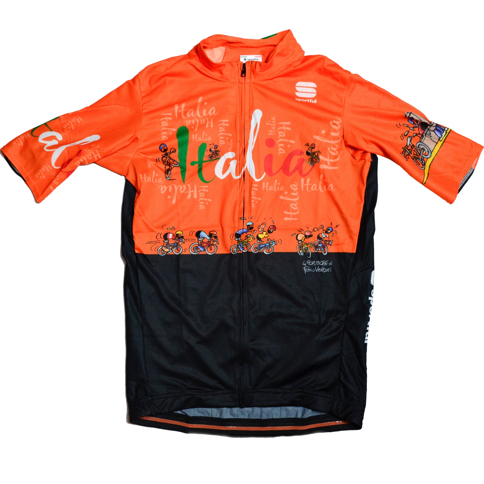 Maglia tecnica da ciclismo Uomo adulto Completo Arancio