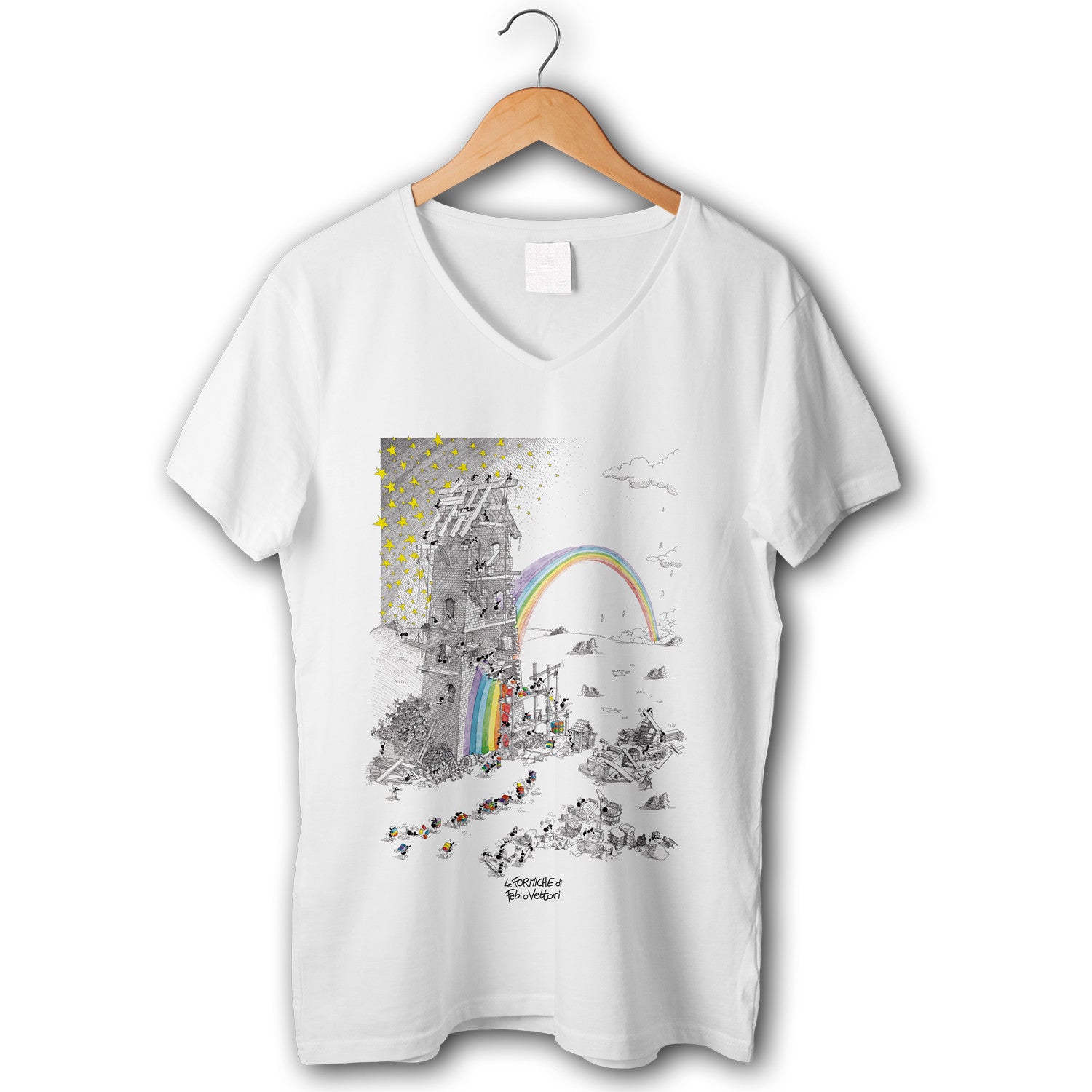 Women's "Rainbow Factory" stretch t-shirt