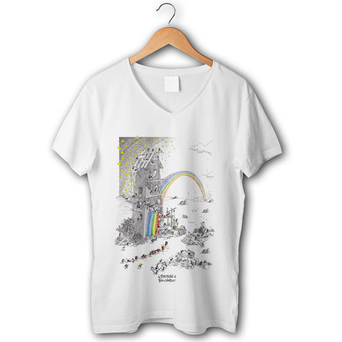 T-shirt donna elasticizzata "Fabbrica arcobaleno"