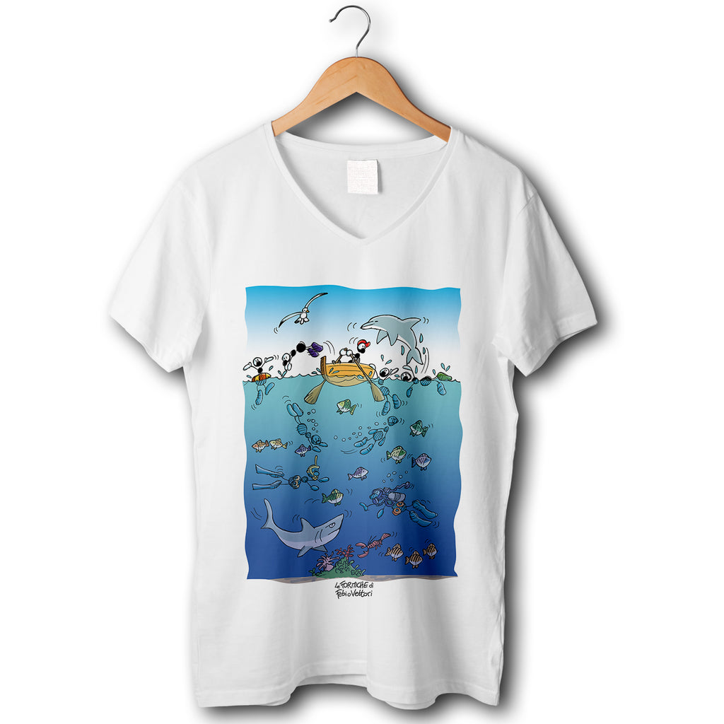T-shirt donna elasticizzata "Mare"